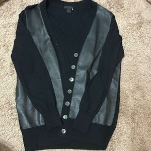 New without tag. Leather panel cardigan